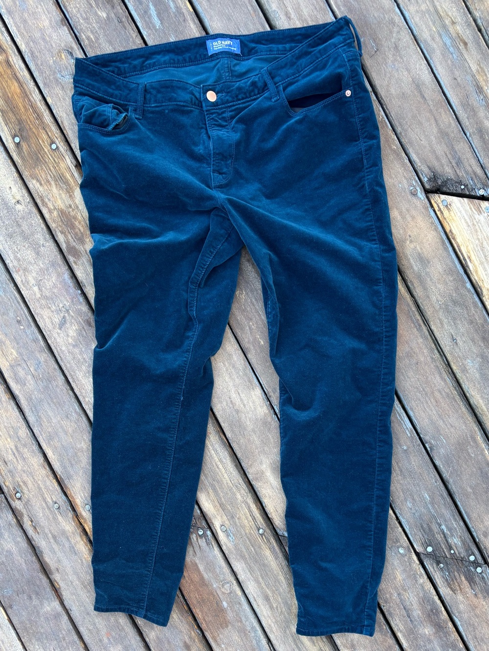 Women's Old Navy Dark Teal Skinny Rockstar Corduroys